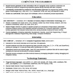 Entry Level Computer Programming Resume Template