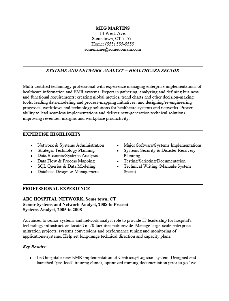 Data modeling resume specialist