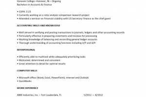 Accounting Internship Resume Template