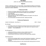 Bartender Manager Resume Template