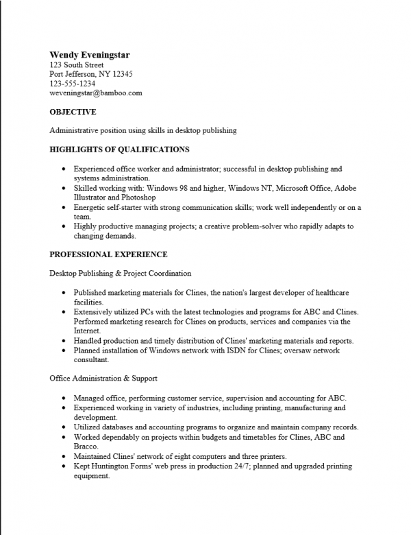 Functional Administrative Assistant Resume Template : Resume Templates