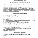 Film Production Assistant Resume Template